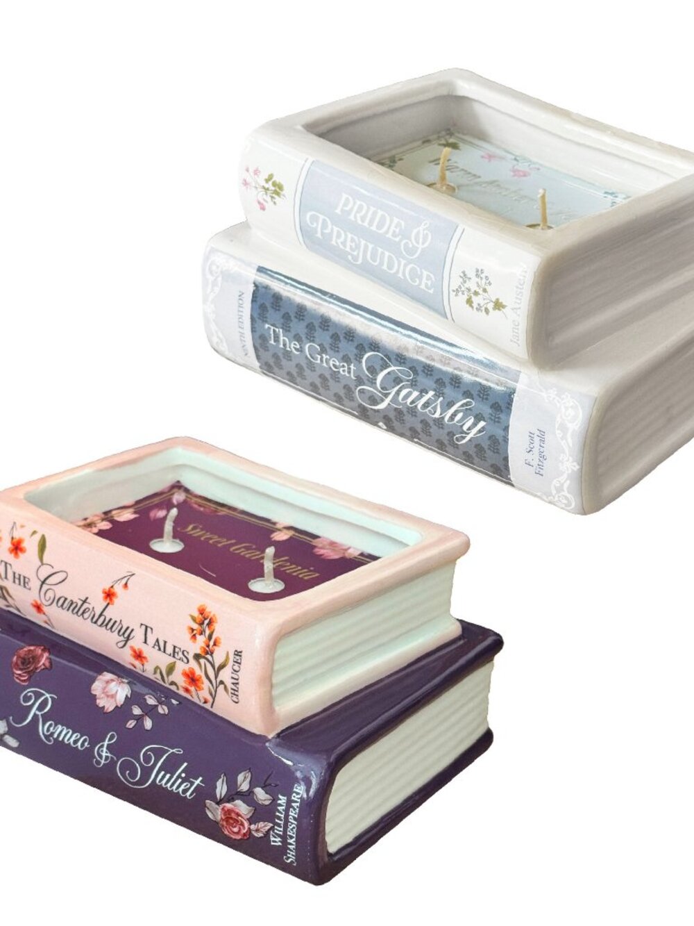 Classic Literature Book Candle Set of 2 - Picture 2 of 6